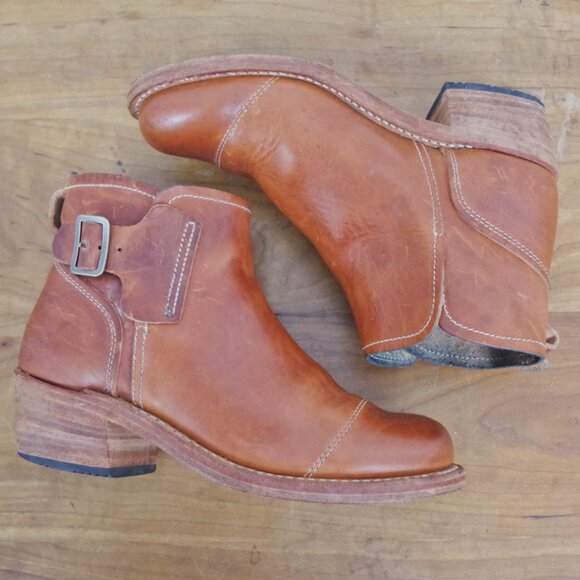 USA Made Timberland Boot Company Brown Leather Buckle Strap Ankle Boots - Picture 5 of 11